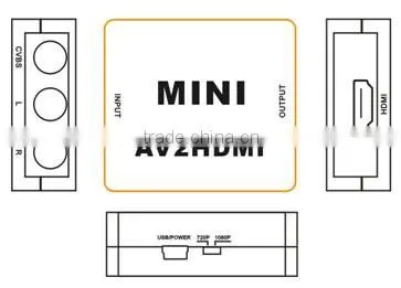 2015 Hot factory price MINI av to Hd up scaler 1080P/720P,Top Quality Mini Composite AV To HD Video Converter