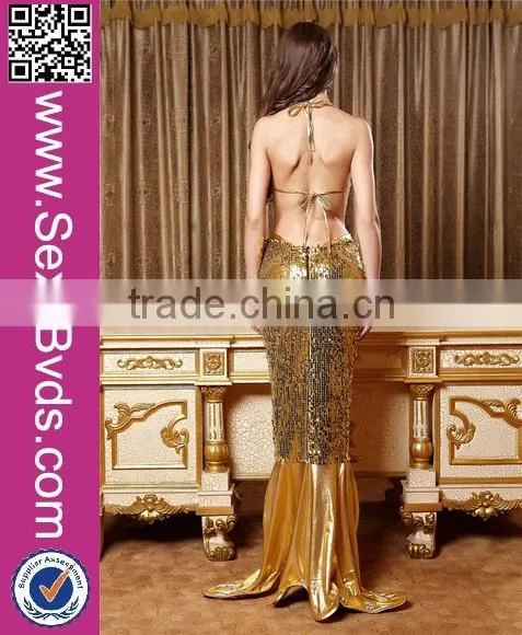 Gold sequins sexy bra girl party wear sexy mermaid costumes cosplay mermaid costume