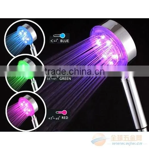 temperature seven color changing control LED hand shower head