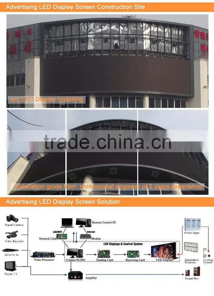 outdoor full color p16 led video screen