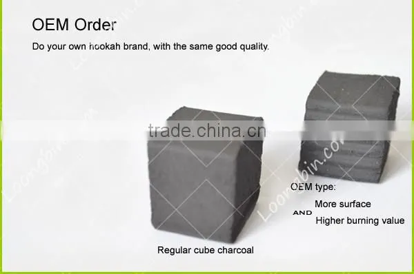 Long burning time grade one quality ,Size 2.5*2.5*2.5 cm 1kg/box coconara charcoal