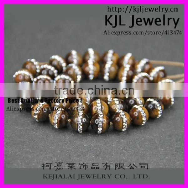 GZKJL-CT0244 Natural Semi gem Beads, Tiger eye rhinestone ball beads