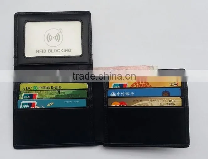 RFID Blocking Leather Bifold Wallet for Men Black