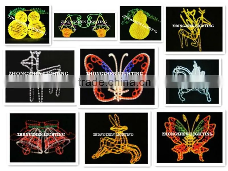 Colorful rope light LED 3D decor motif light