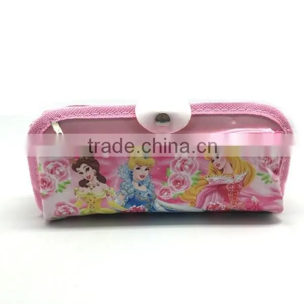 Pink Color Cartoon Design Cute Stainery Pencil Bag