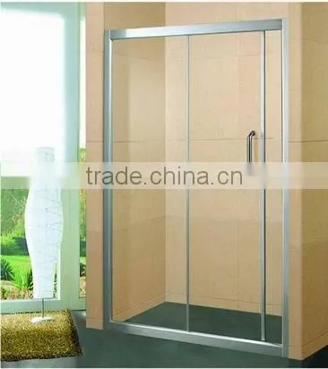 Transparent Tempered Glass Framed Bathroom Door