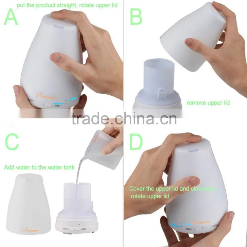 120ML Color Changing Electronic humidifier essential oil ultrasonic diffuser