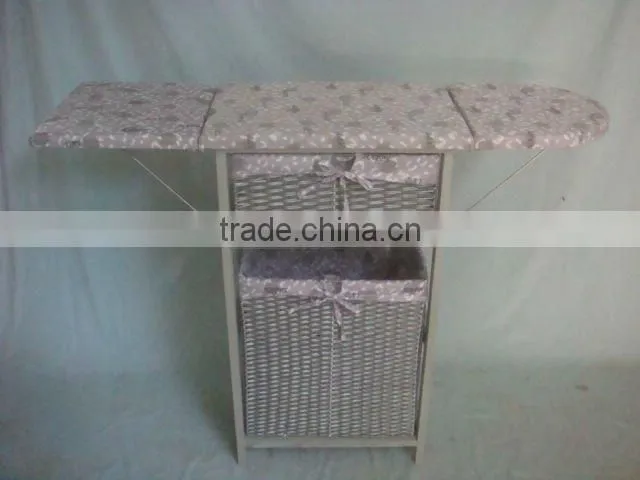 K/D wooden ironing board with plastics drawer