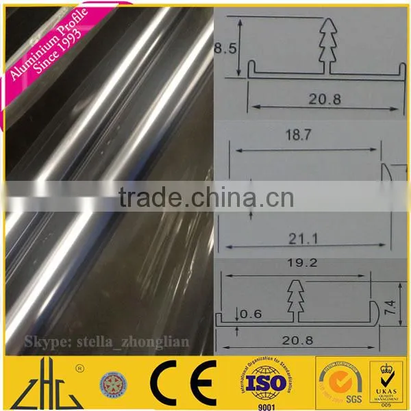 Wow!! aluminium profile hole CNC factory/shower enclosure aluminium profile in foshan/polished shining aluminium profile uv trim