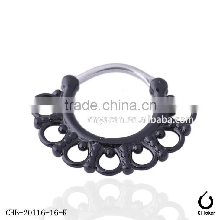 Newest Styles Surgical Steel Floral Round Septum Nose Ring