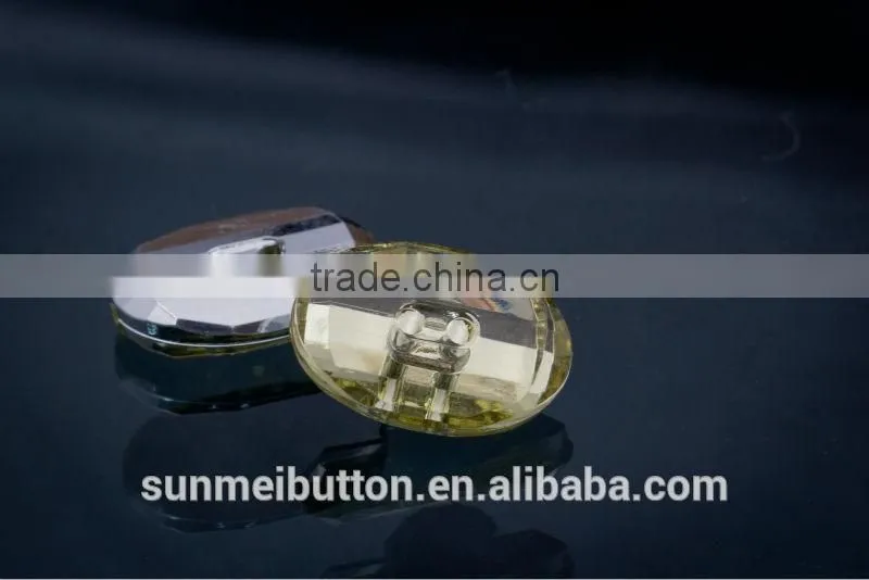 Taiwan Manufacturer Oval Shaped 2 Holes Transparent Acrylic Button