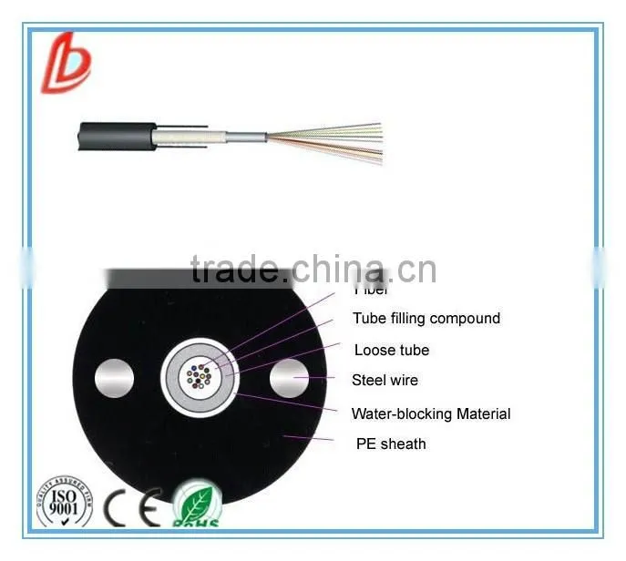 GYXY unitube 9/ 125 single mode outdoor fiber optic cable with steel strength member