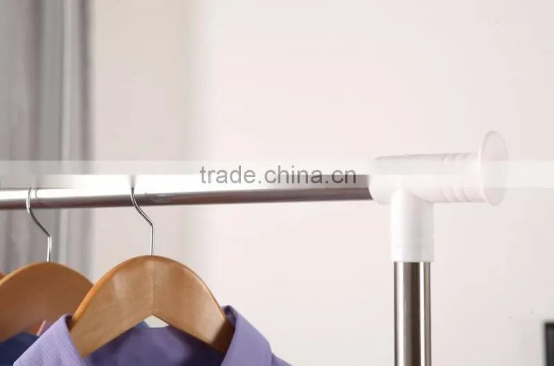 Movable clothes hanger extensions single rod