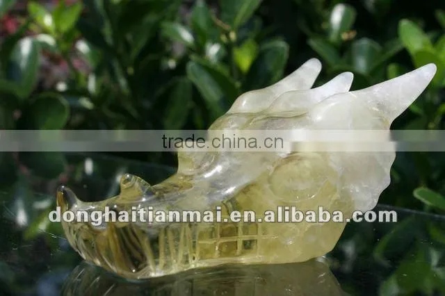 Wholesale Natural Citrine Quartz Crystal Dragon Skull , Crystal Collective