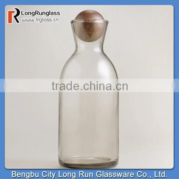 LongRun 56oz Glass Decanter with Wooden Stopper New Design Fancy Glassware Wholesale