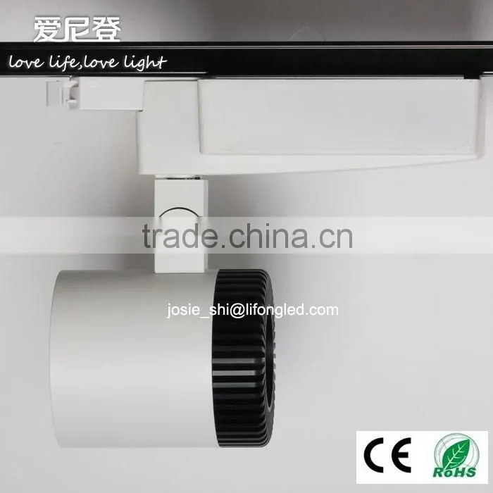 COB tiltable 3 phase led track light cylindrical 3 years warranty Commercial Lighting