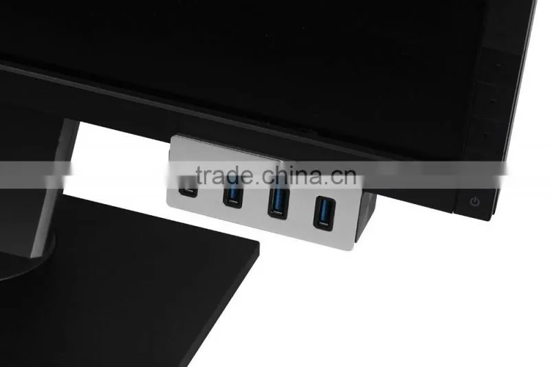 High-speed 4-Port USB 3.0 Hub with LED indicators and easy to be fixed on the PC or table