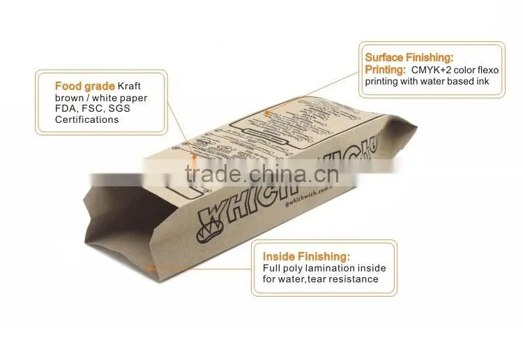 Factory price waterproof advantages food packaging bag for French roll packaging