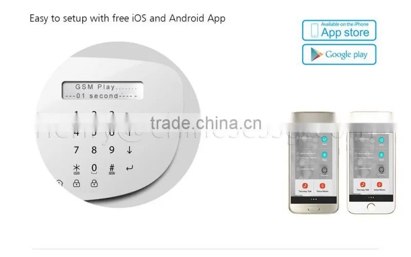 GSM PSTN Dual Network Burglar Alarm System with APP and Touch Screen
