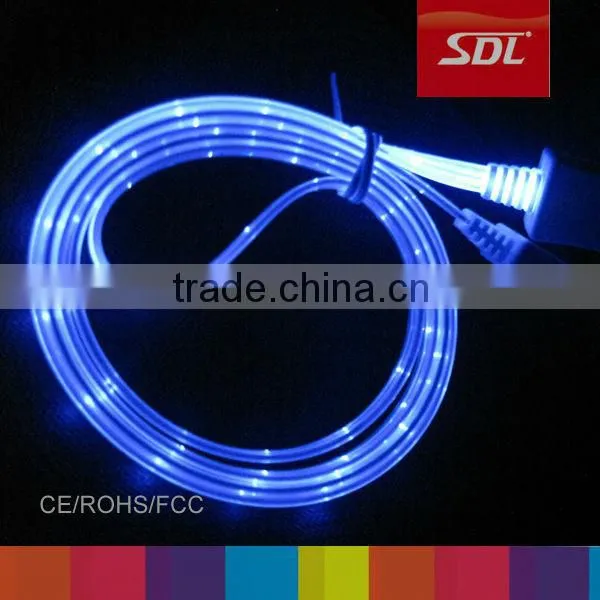 Factory Price Universe EL Luminous Micro USB Charger Sync cable For Samsung Blackberry Sony Xiaomi