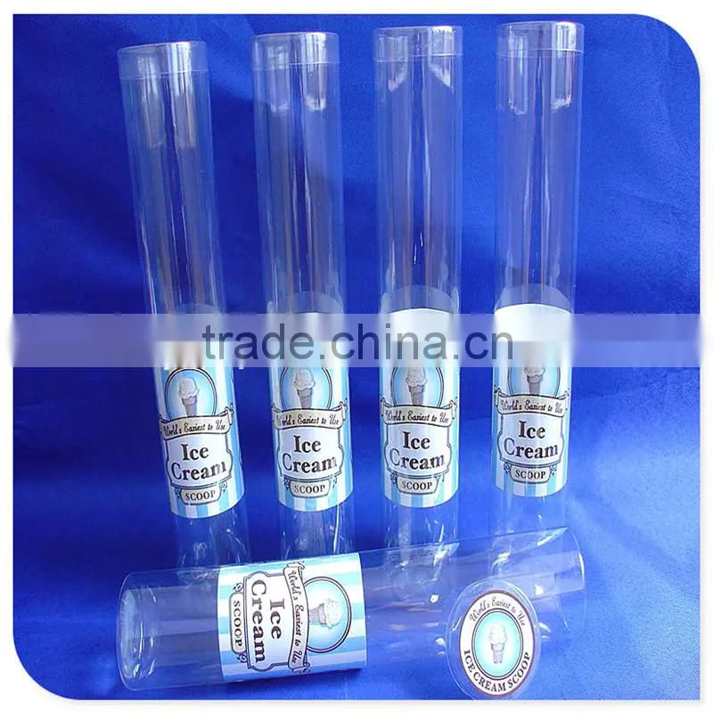 Customizable Hot sale PVC Clear Cylinder Tube With colorful lids and hand stripe