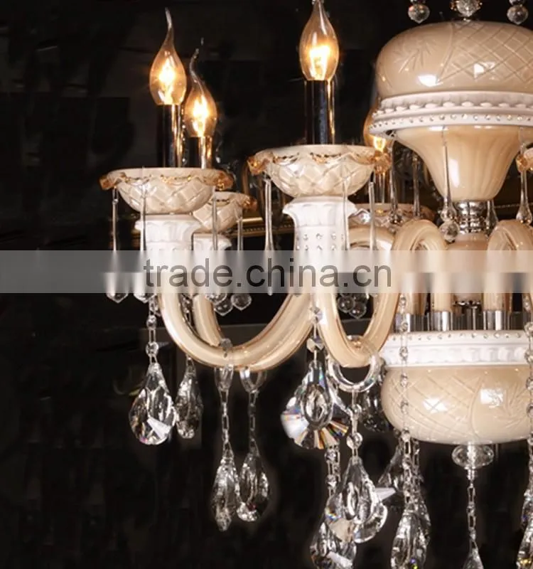 Modern brown candle chandelier lamp with 8 light