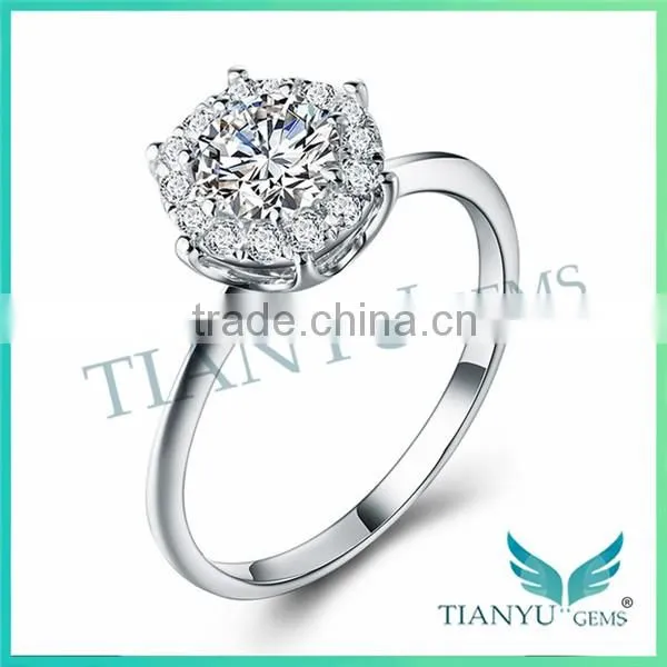 White Sliver Wedding Rings 10 Hearts & Arrows VVS1 E-F 1Carat Moissanite Engagement Rings for Women