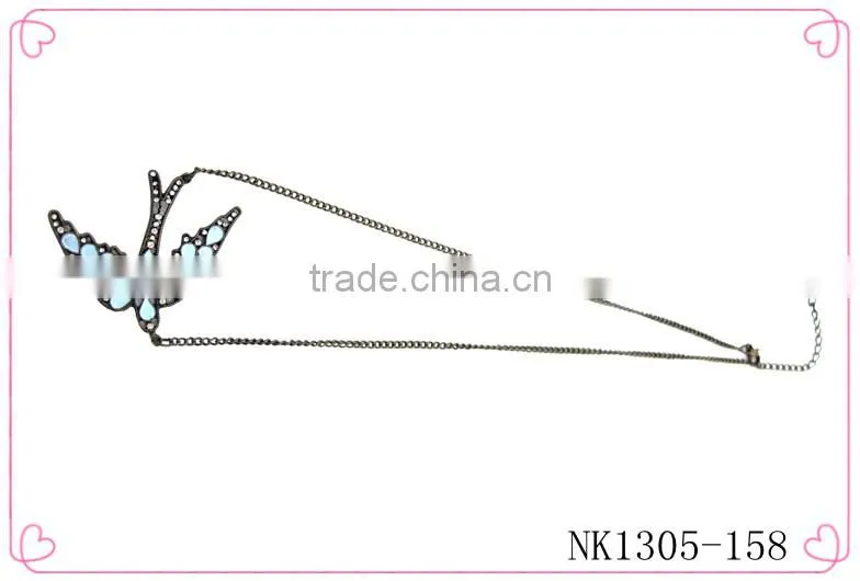 Stainless steel chain necklace with an blue eye,pendant necklace for girls