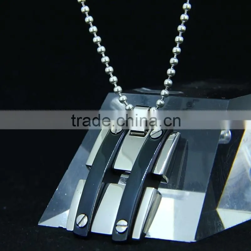 100% Authentic Material Black Tag Pendant Necklace For Man
