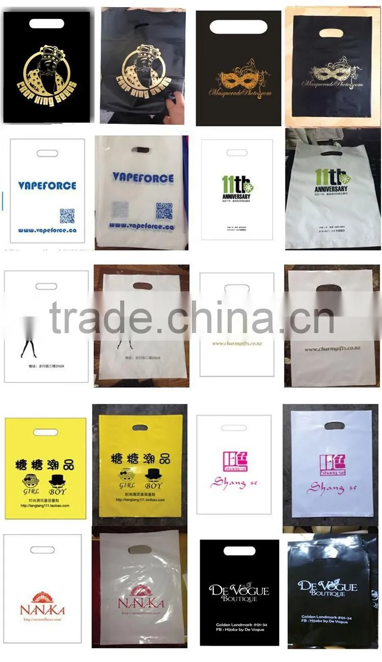 Custom plastic bag with logo print 45x55 cm MOQ 500Pcs