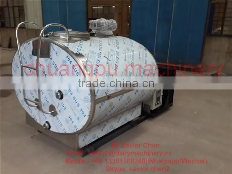 1000L Milk Chiller Tank For Dairy Farm Machinery