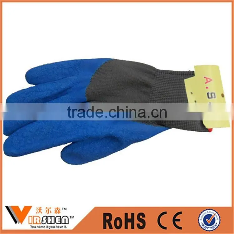 Safety nitrile coated nylon gloves latex palm coated work gloves