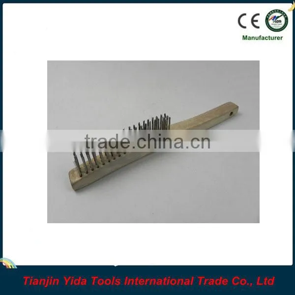 steel wire brush with wood handle