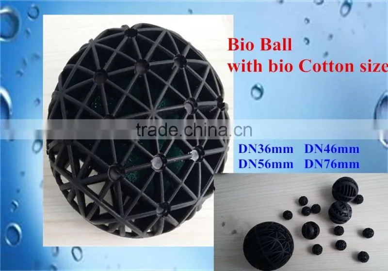 With Bio cotton Floating bio filter balls and Plastic bio medias