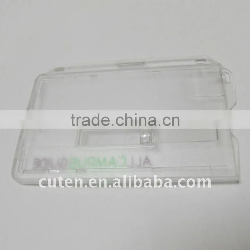 Clear Rigid Plastic Card Holder with Stainless Key Ring