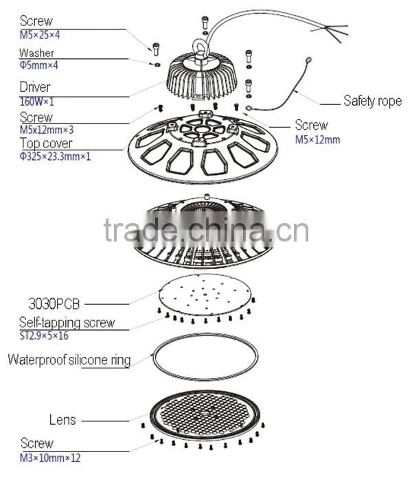 Welcome custom high power 100w 160w 240w led high bay light housing