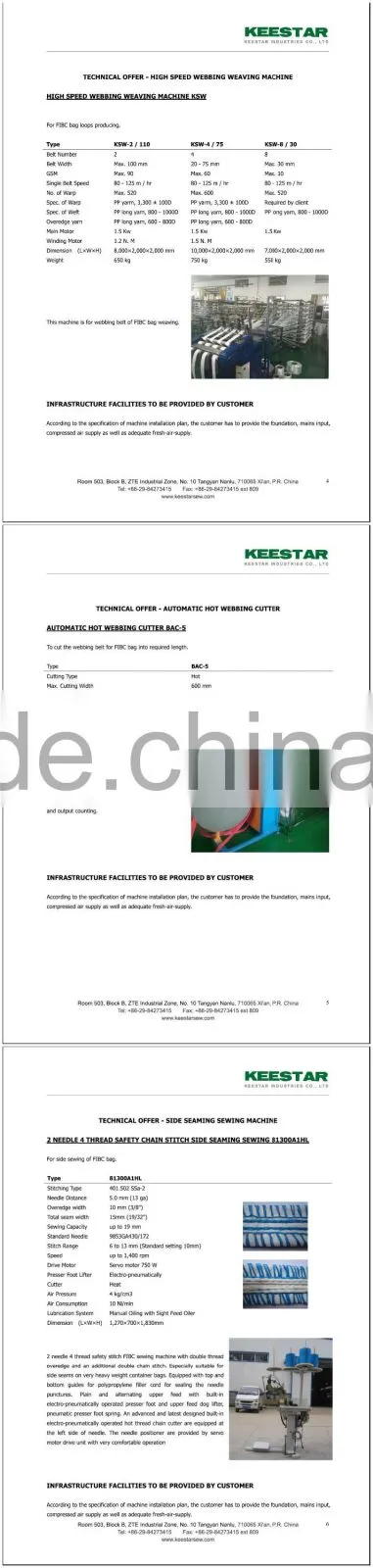 Keestar jumbo bag container bag making machine