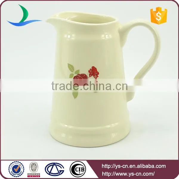 YSj0010-03 Wholesale flowee decal stoneware bathroom jug