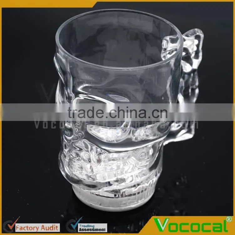 Flash Skulls Beer Stein Light Cup Luminous Wine Drinking Cup Halloween Decoration Bar Accessories