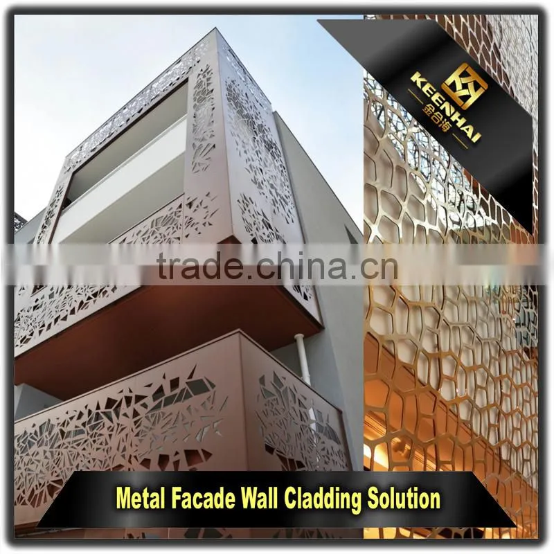 Laser Cutting Exterior Decorative Aluminium Perforated Facade Panel