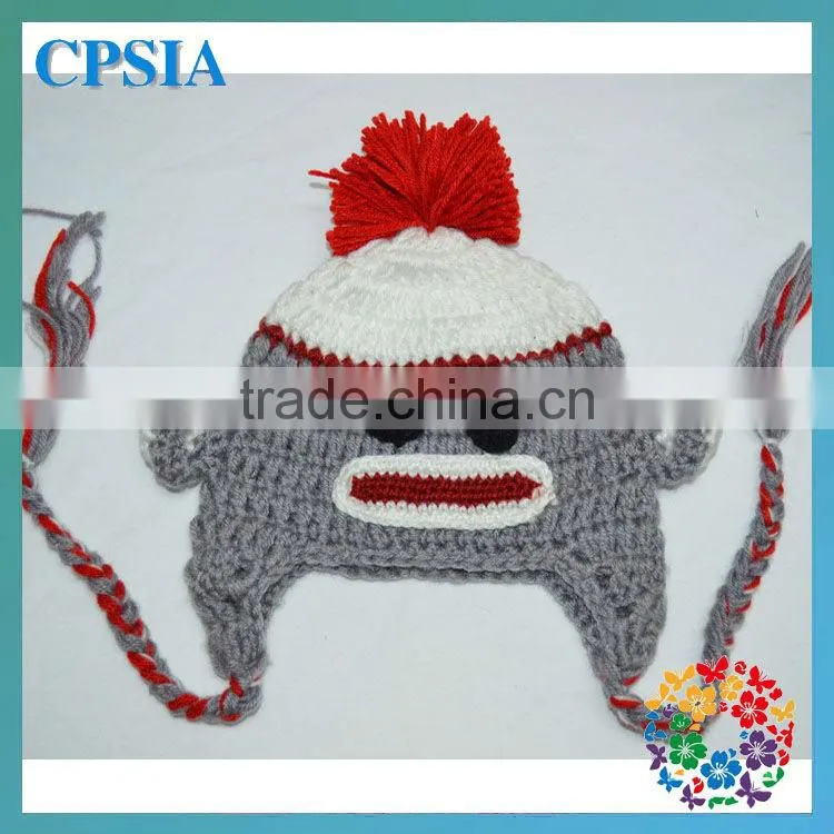 Handmade Crochet Cap Children Red Beret Cap Cute Lovely Animal Caps In Crochet For Children