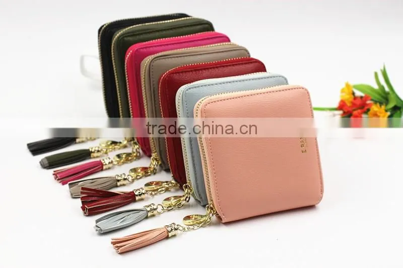Custom High-Quality Multi-color Leather Woman Zip Wallet