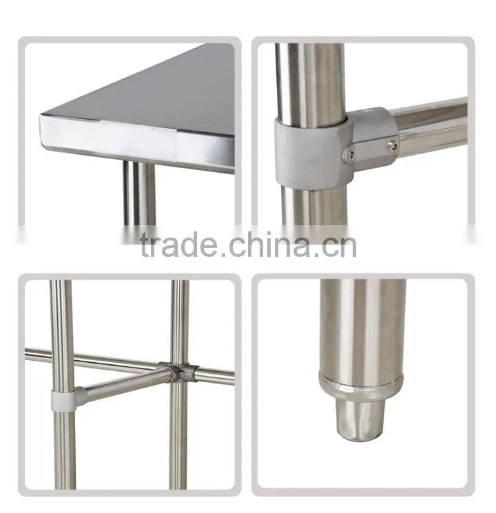 Stainless Steel Work Table with Wheels and Storage