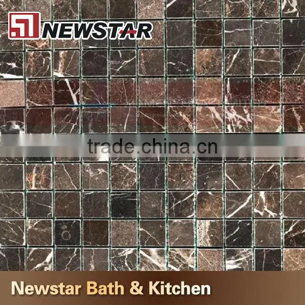 Dark emperador brown marble mosaic