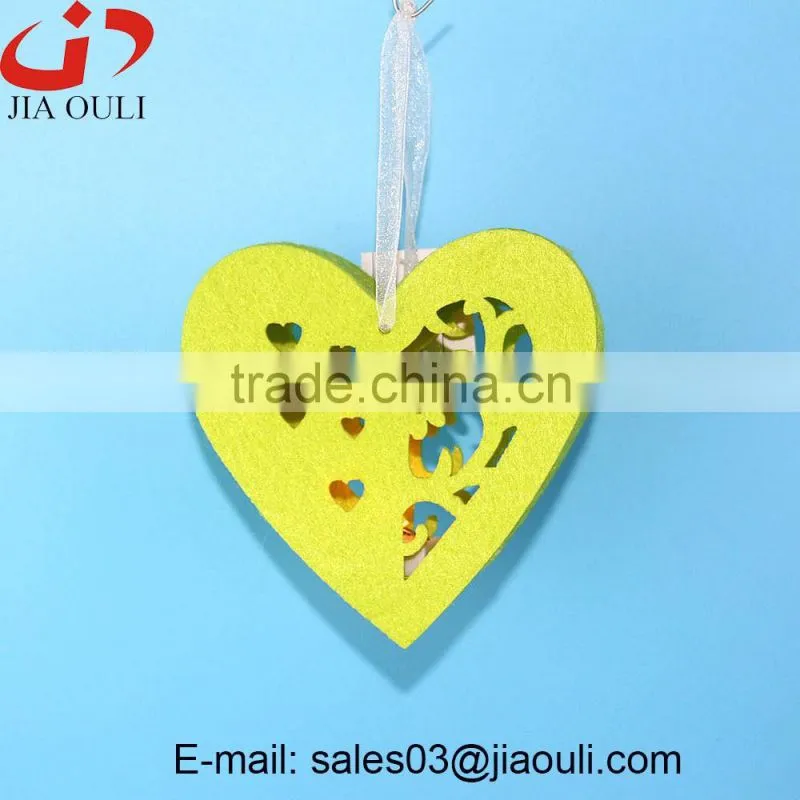 New design valentines day decorations with LED non-woven hanging heart