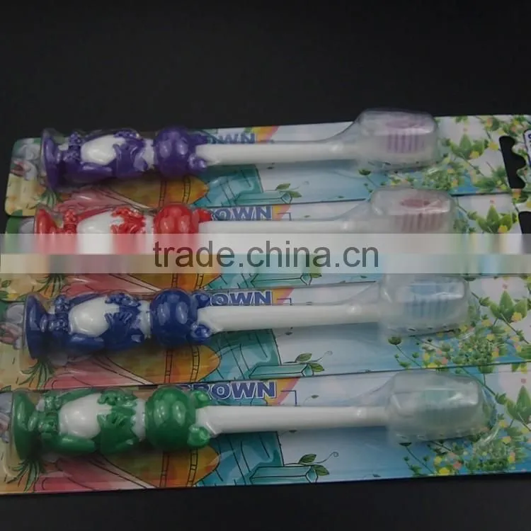 Child toothbrush bring sucker cap dental toothbrush Wholesale cheap toothbrushYangzhou manufacturer
