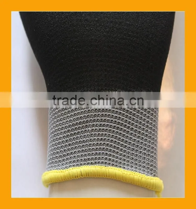 15G Seamless Nylon Shell Fully Dipped Sandy Nitrile Gloves