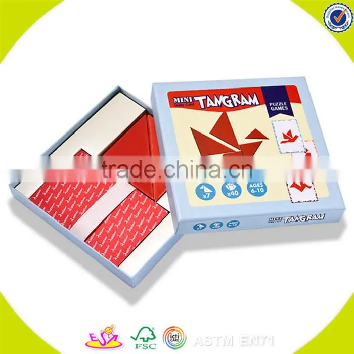 wholesale accractive design tangram game toy for kids colorful tangram toy to exercise children's intelligence W11D001
