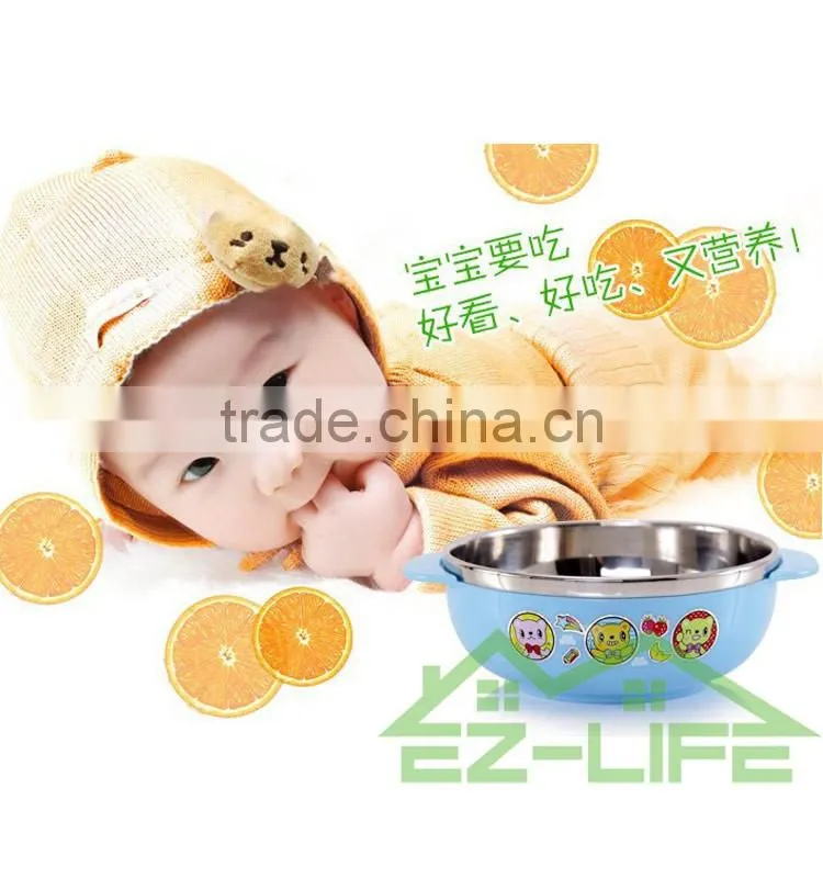 Baby food feeding soup bowls with cup spoon and fork 6 pcs/set Kids dinnerware set
