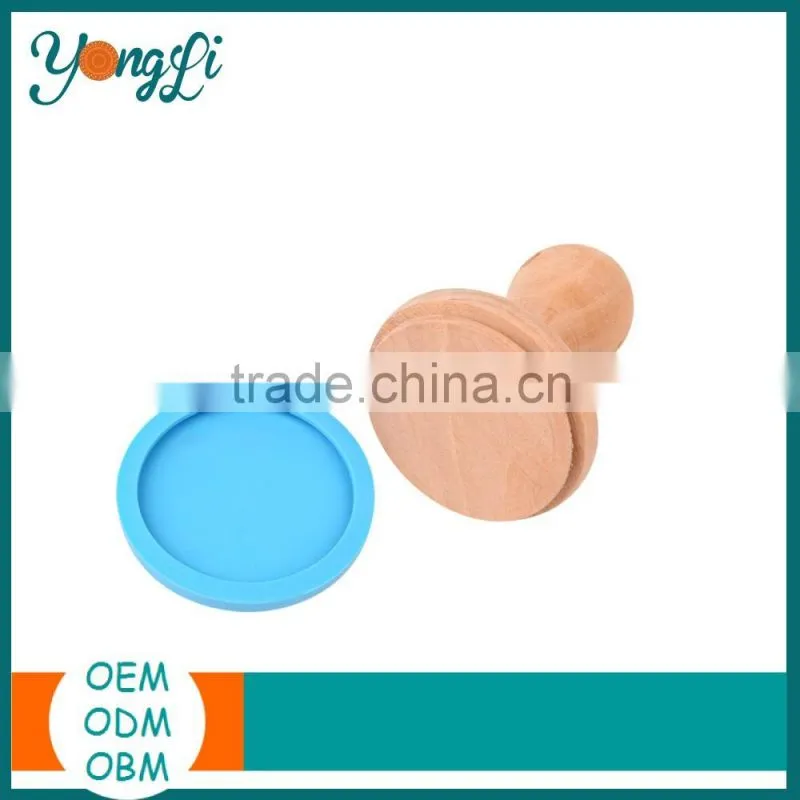 Biscuit Stamps - Non-stick Cookie Stamp Silicone Wood Stamp Handle
